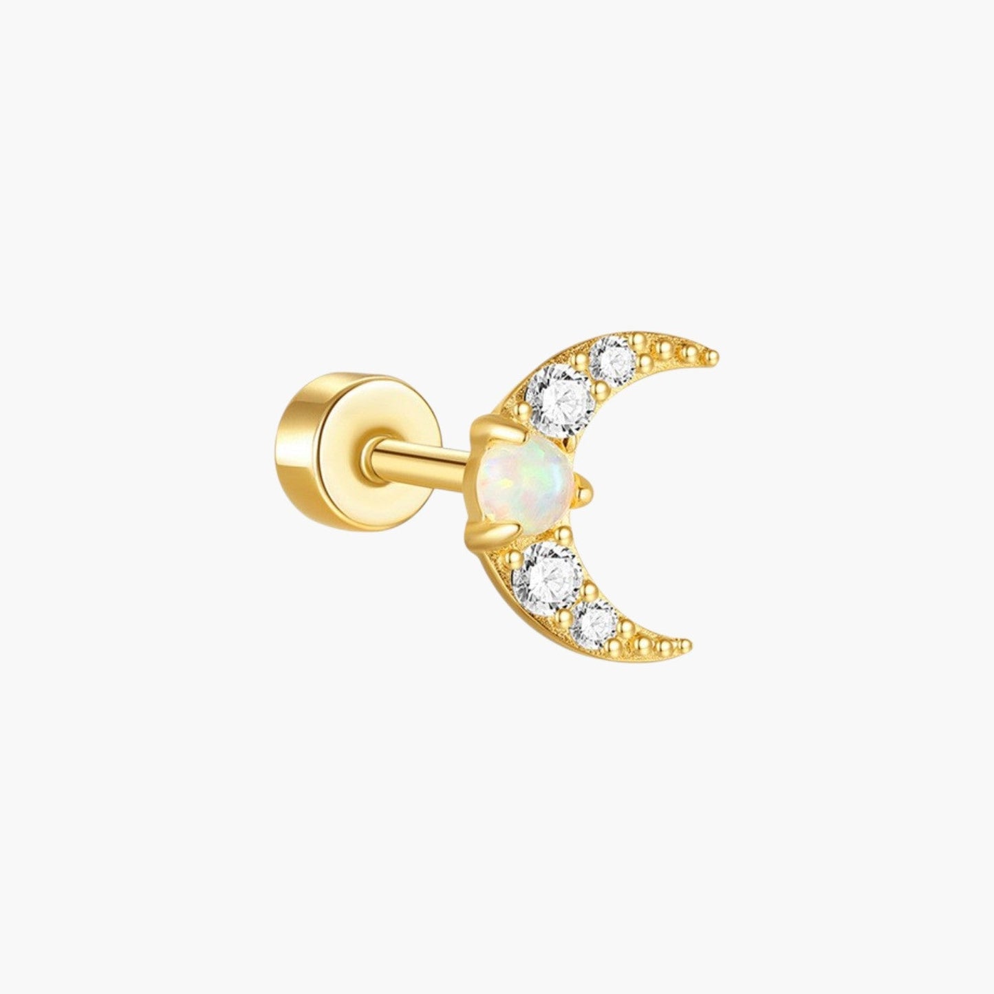 Piercing de Orelha em Prata 925 com Zircónias