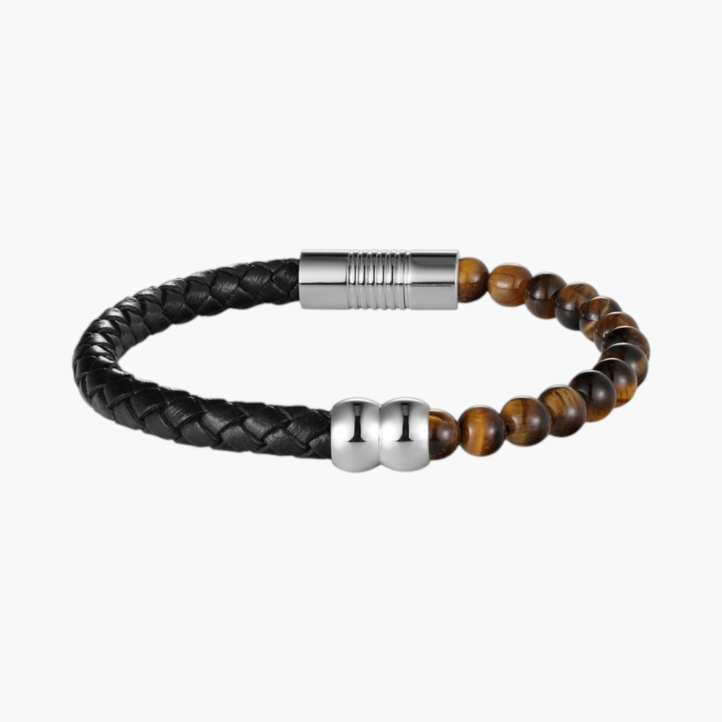 Pulseira de Couro e Pedra Natural