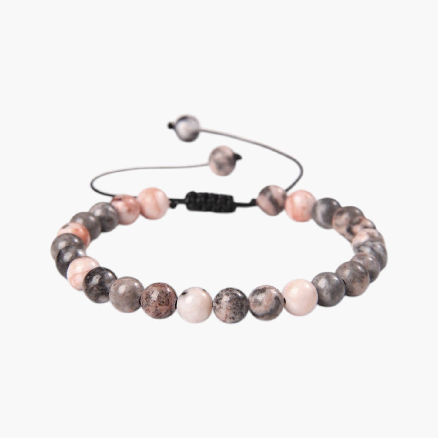 Pulseira Ajustável com Contas de Pedra Natural