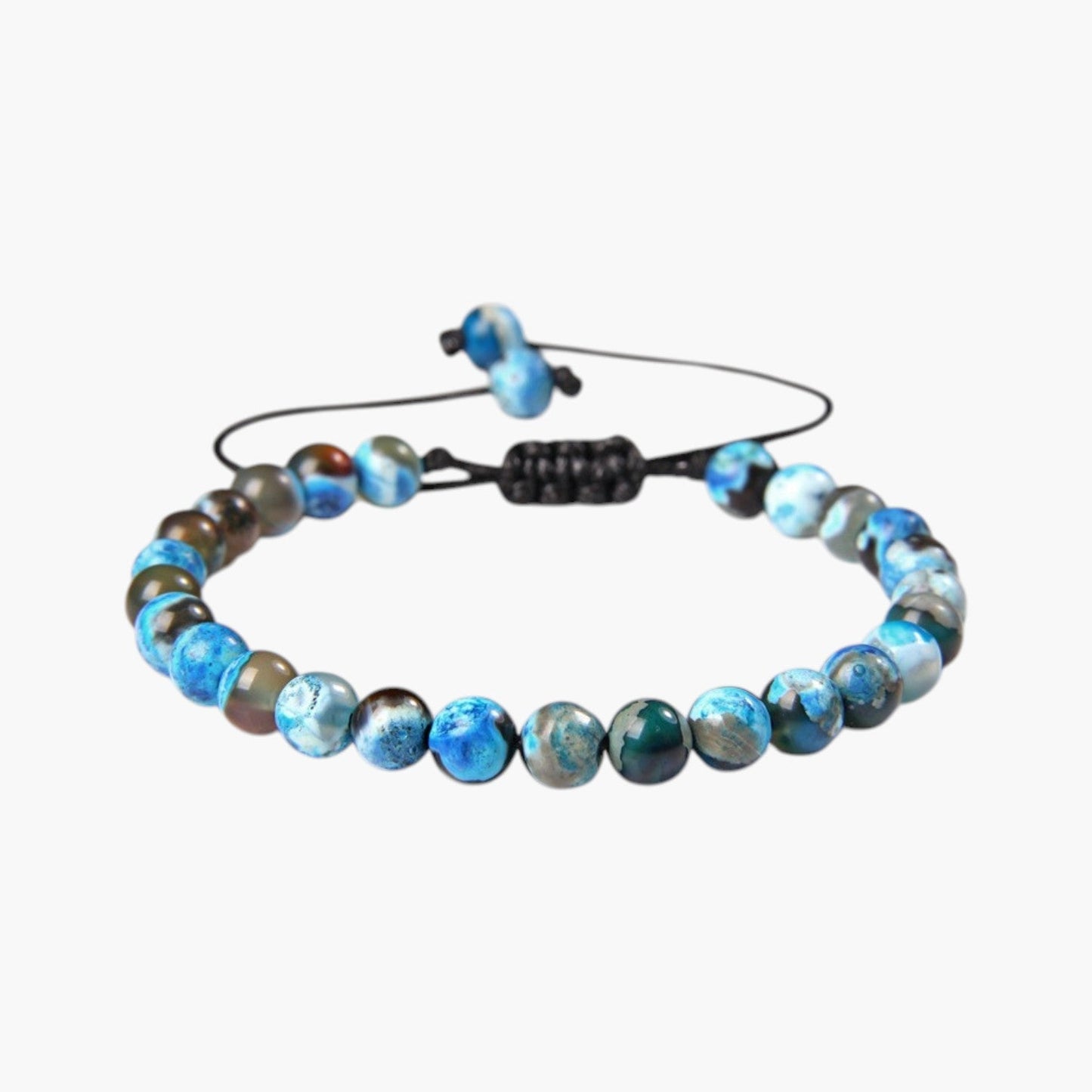 Pulseira Ajustável com Contas de Pedra Natural