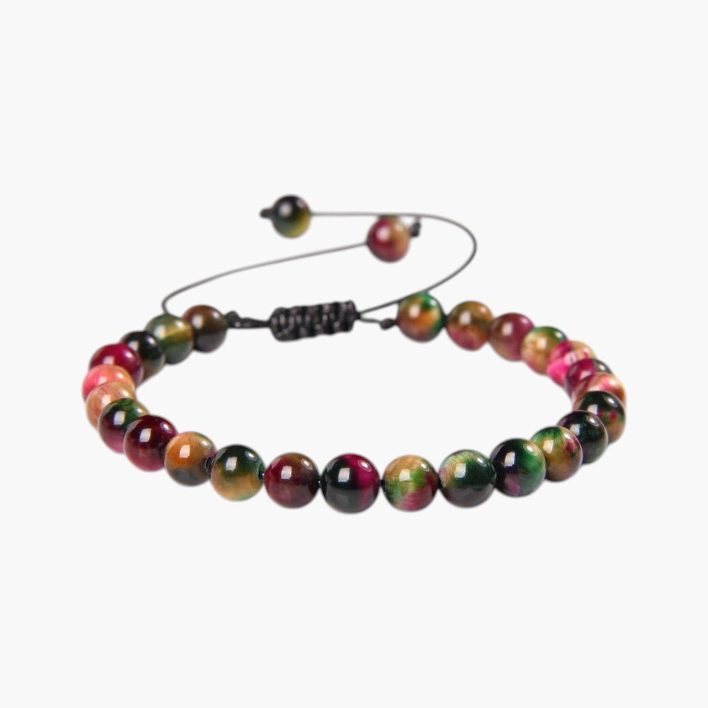 Pulseira Ajustável com Contas de Pedra Natural