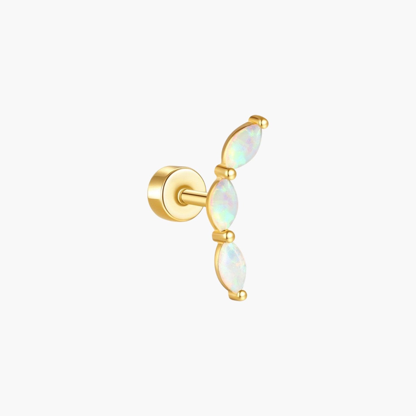 Piercing de Orelha em Prata 925 com Zircónias