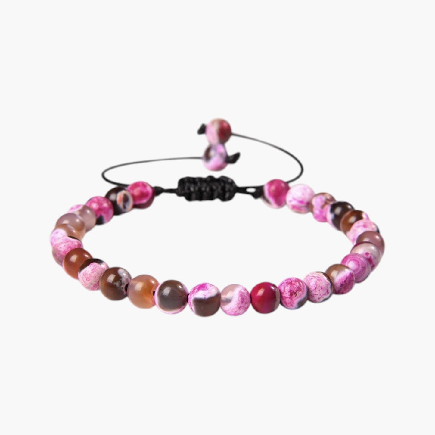 Pulseira Ajustável com Contas de Pedra Natural