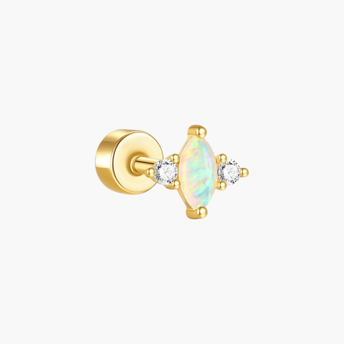 Piercing de Orelha em Prata 925 com Zircónias
