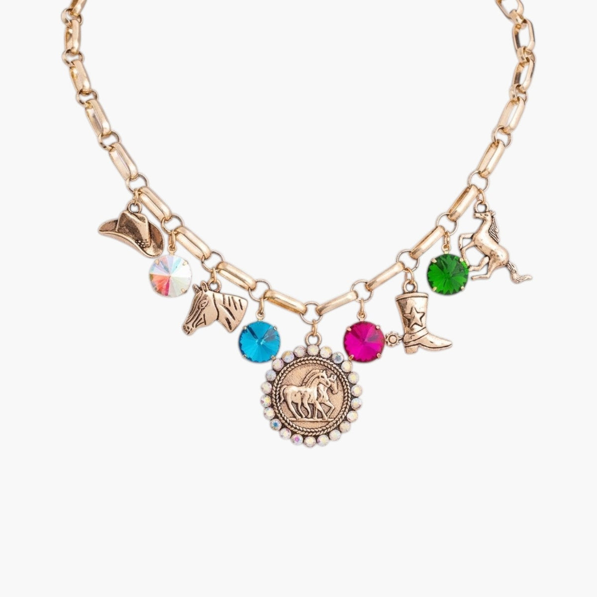 Colar Multicamadas Statement com Pendentes