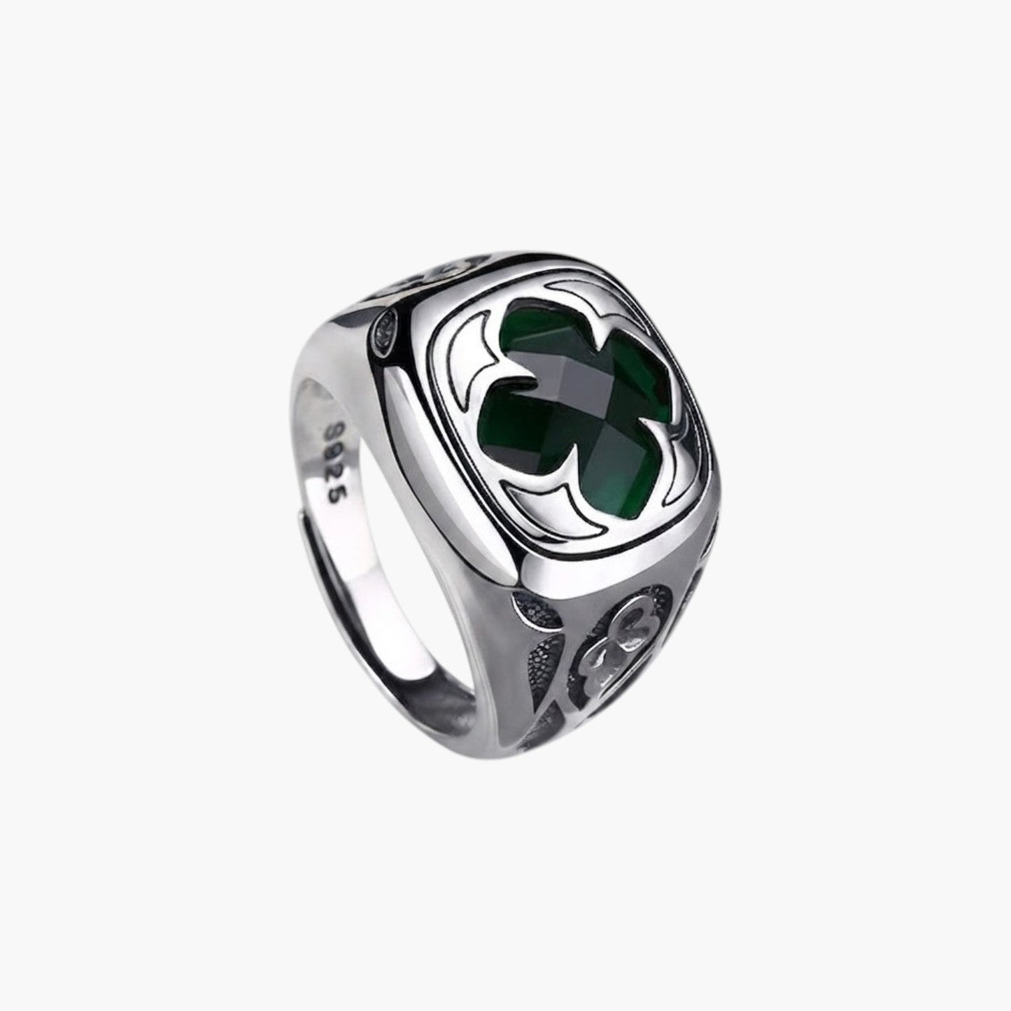 Anel Cavalier Emerald Cross em Prata de Lei 925