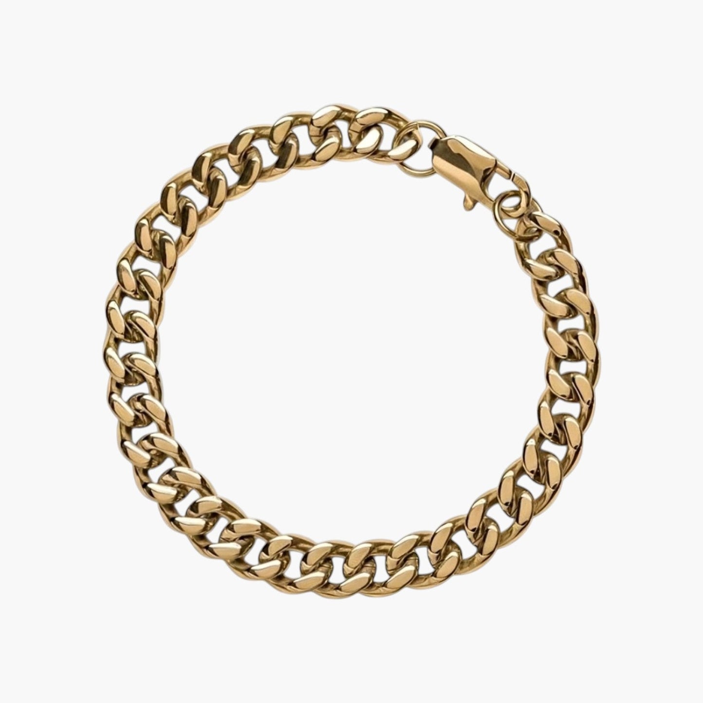 Pulseira Corrente Cubana em Aço Inoxidável 316L