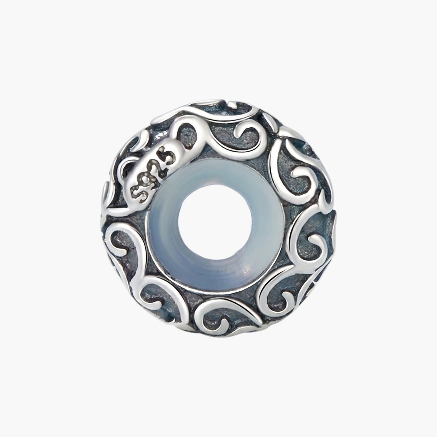 Charm com Padrão Vintage em Prata de Lei 925