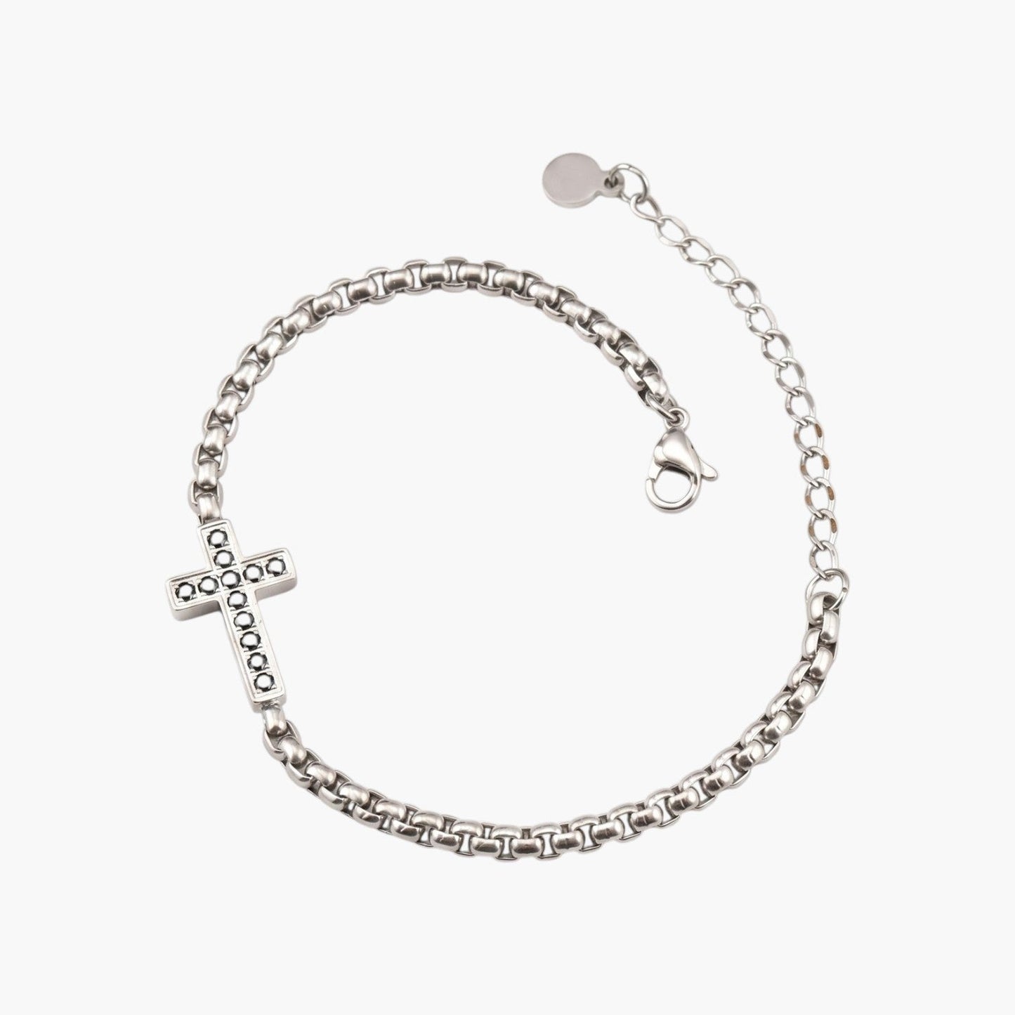Pulseira Cruz em Aço Inoxidável