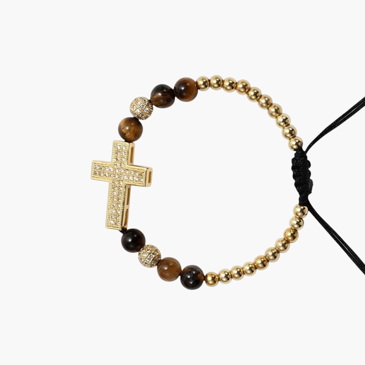 Pulseira Cruz com Pedra Natural