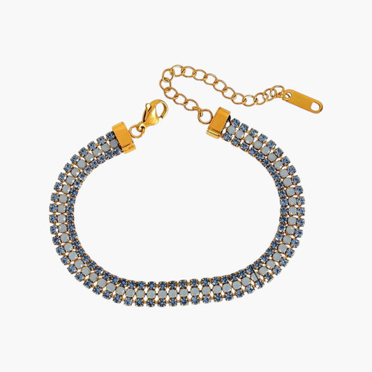 Pulseira Glamour em Aço Inoxidável 316L com Cristais
