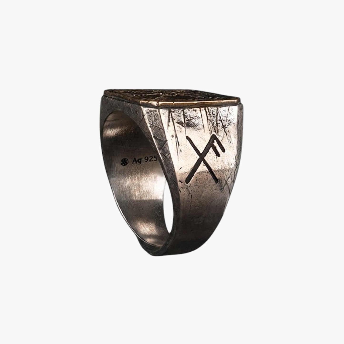 Anel Nórdico Vegvísir em Prata de Lei 925