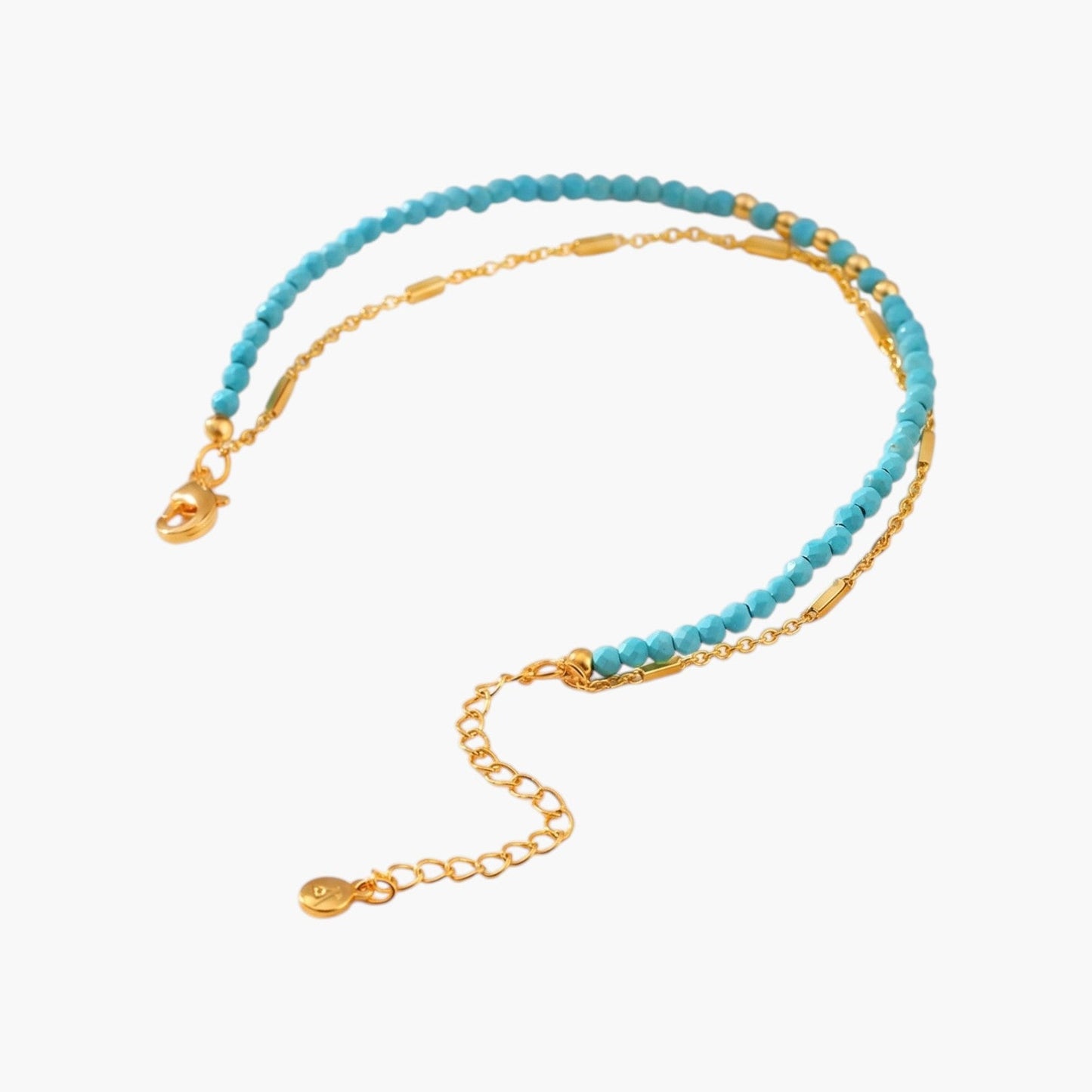 Pulseira Étnica Turquesa em Pedra Natural