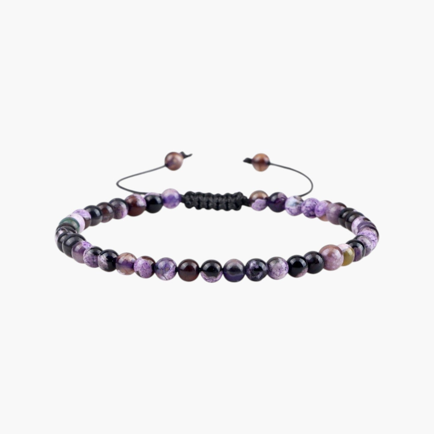 Pulseira Ajustável com Contas de Pedra Natural