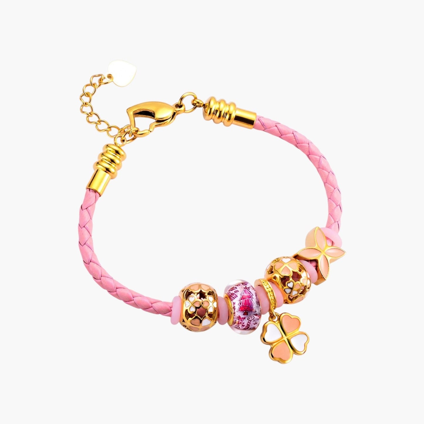 Pulseira Elegante Trevo & Coração