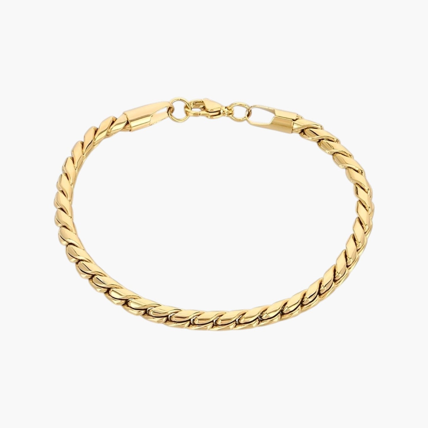Pulseira Corrente Torcida em Aço Inoxidável