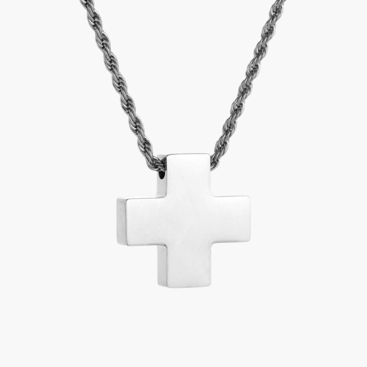 Colar com Cruz Minimalista em Aço Inoxidável
