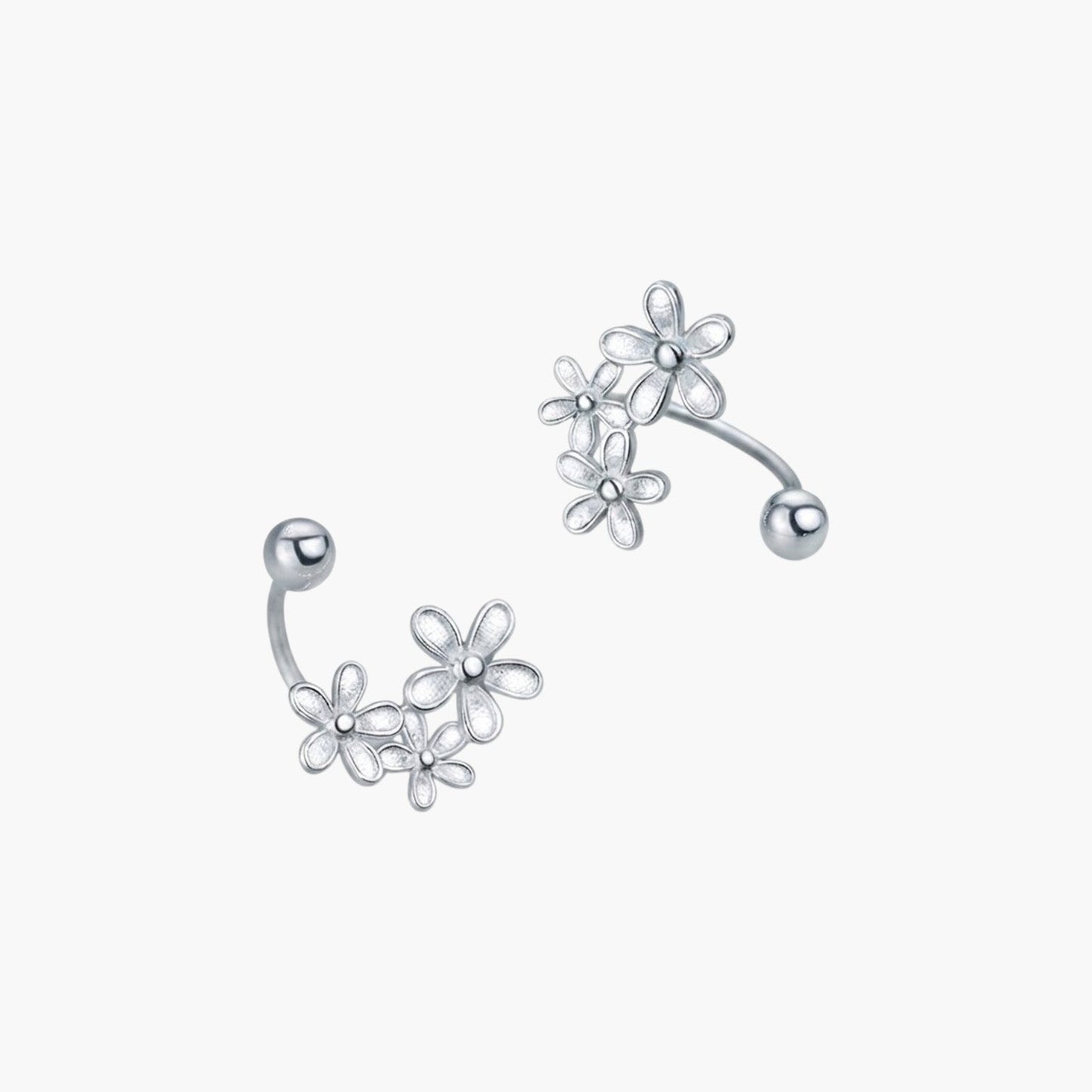 Brincos Trio de Flores em Prata de Lei 925