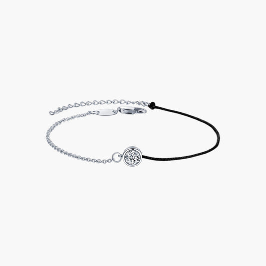Pulseira em Corda com Zircónia