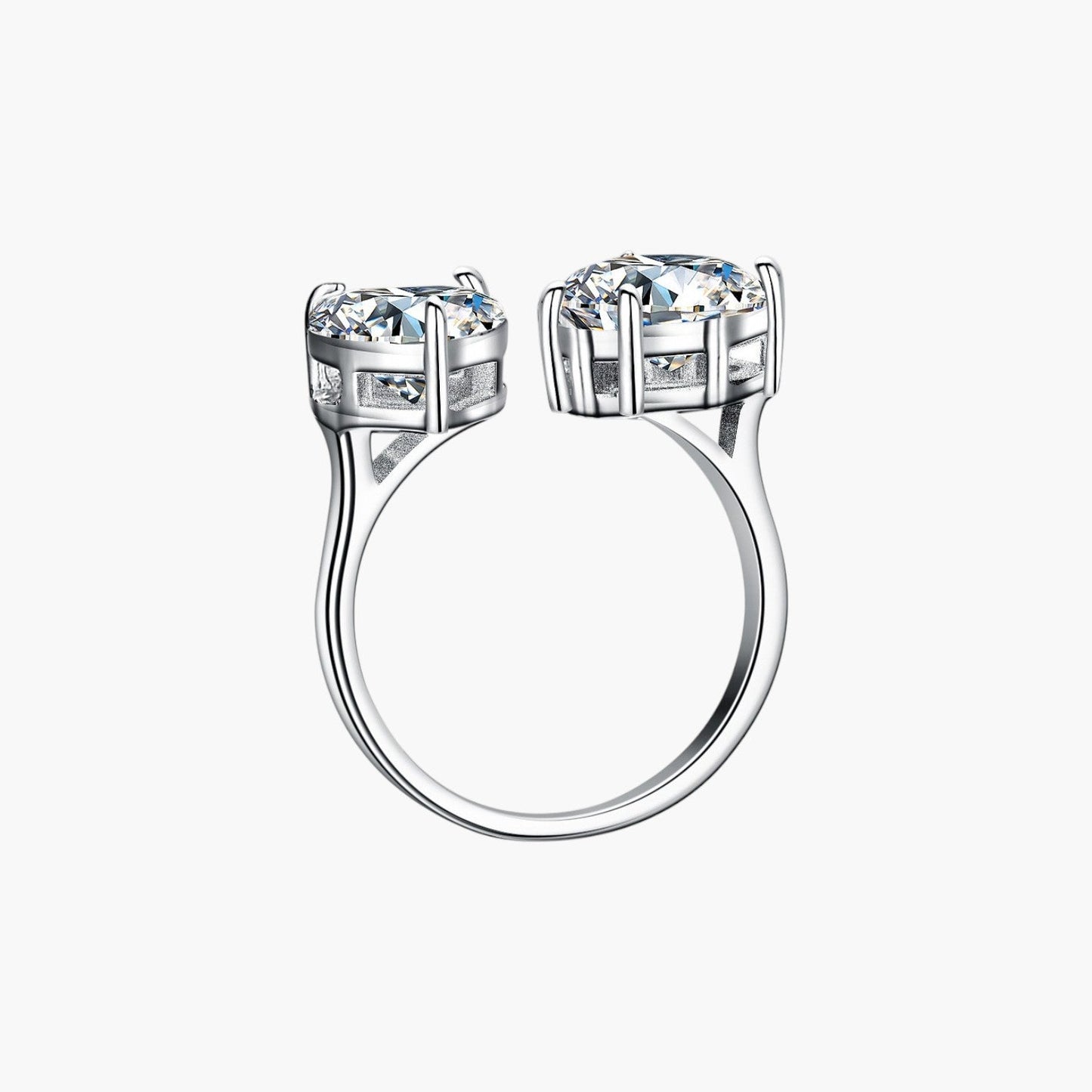 Anel Infinity Duo em Prata de Lei 925 com Moissanite