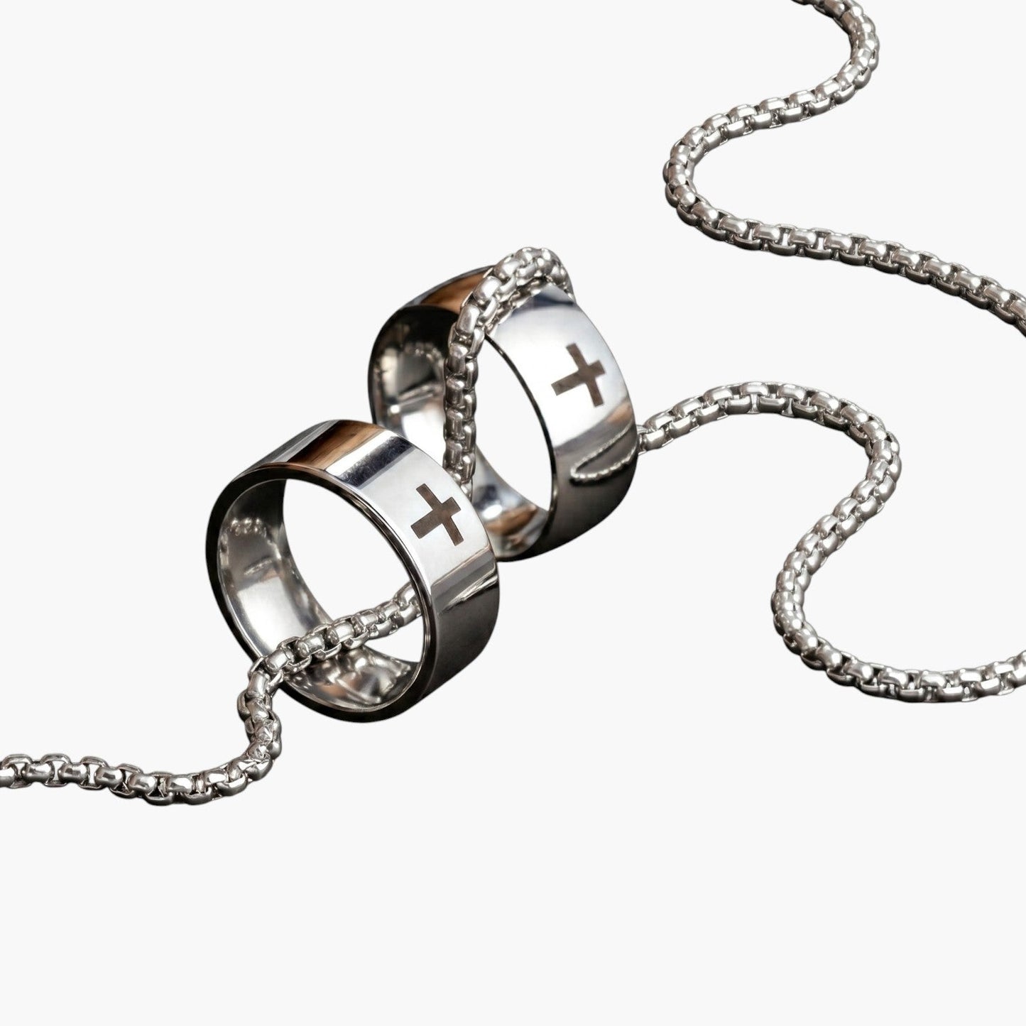 Colar Ring Cross em Aço Inoxidável 316L