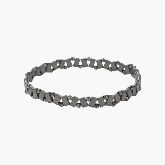 Pulseira Artesanal com Ónix Negro e Obsidiana