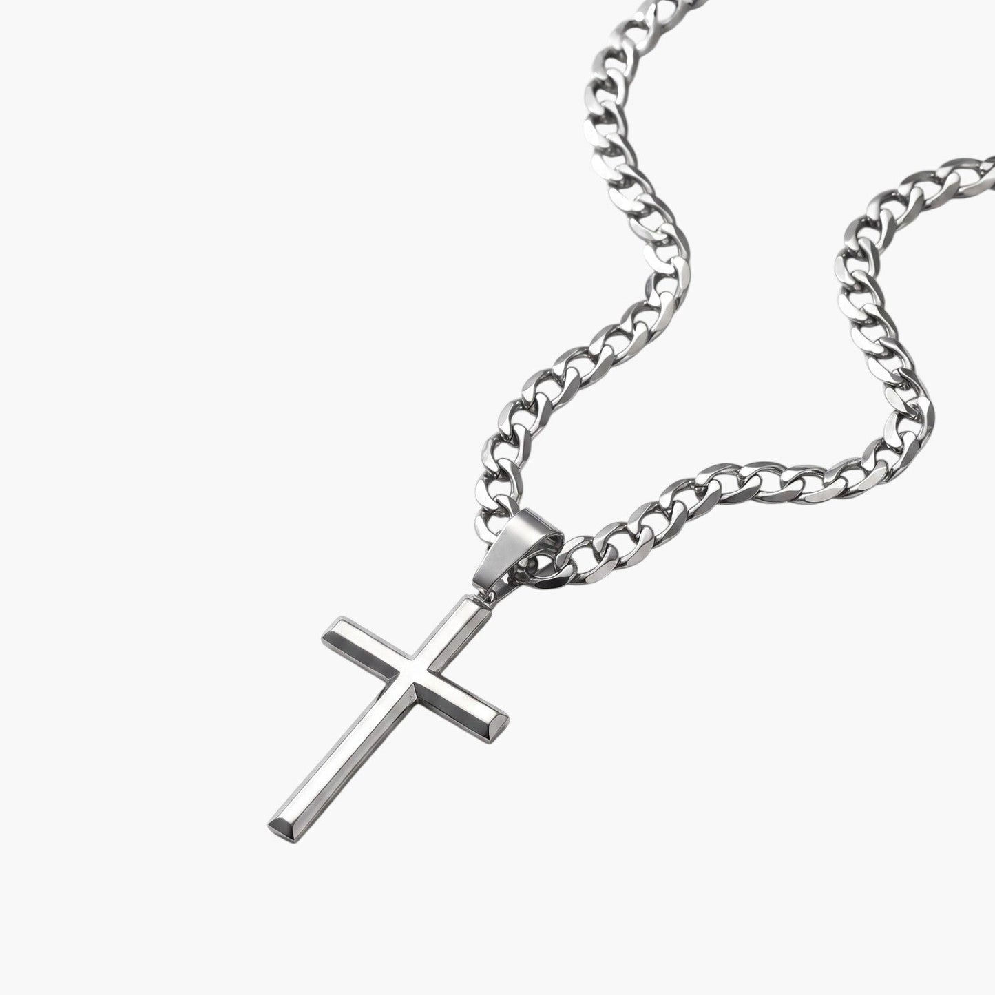 Colar Cruz Minimalista em Aço Inoxidável