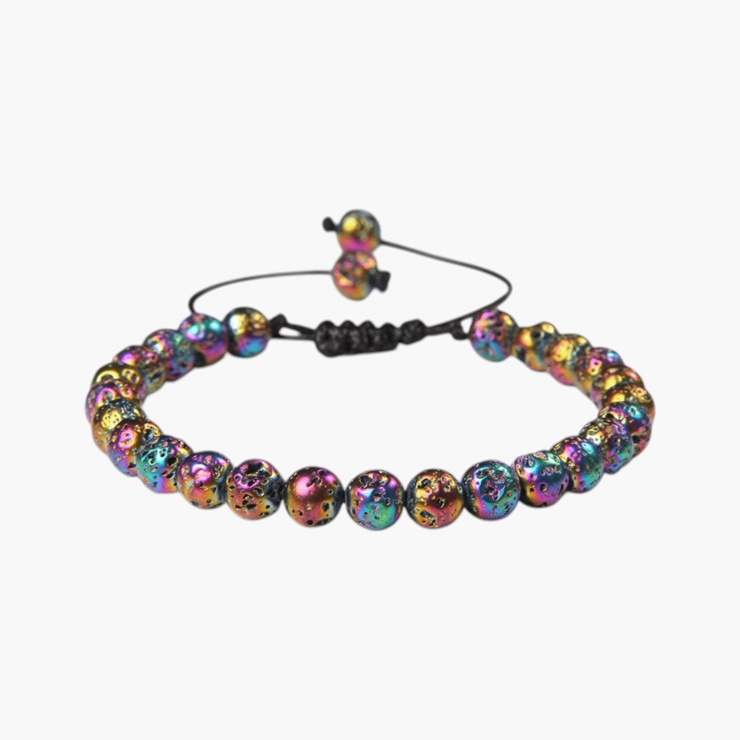 Pulseira Ajustável com Contas de Pedra Natural