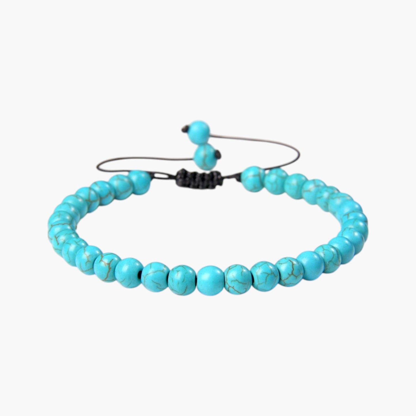 Pulseira Ajustável com Contas de Pedra Natural