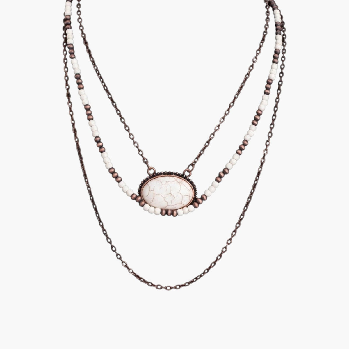 Colar Multicamadas Statement com Pendentes