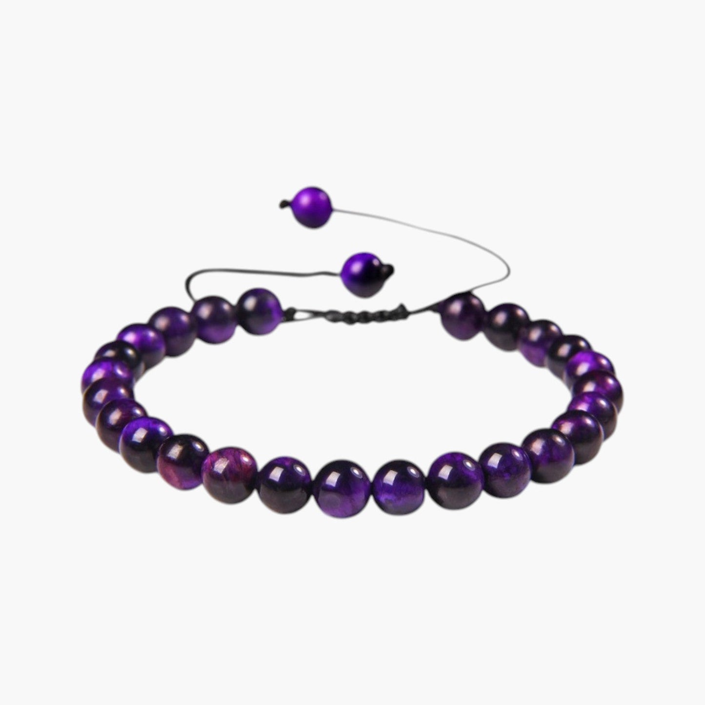 Pulseira Ajustável com Contas de Pedra Natural
