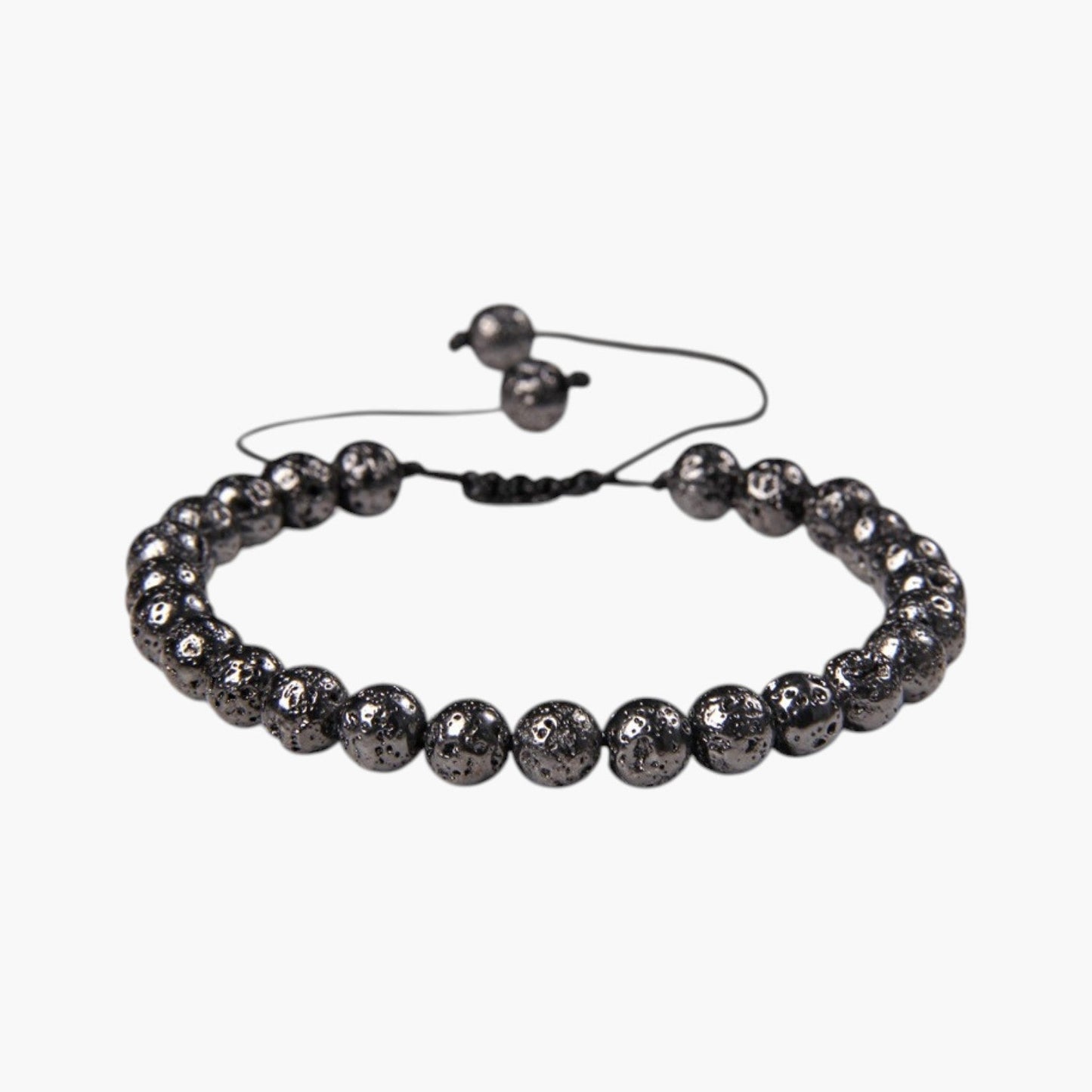 Pulseira Ajustável com Contas de Pedra Natural
