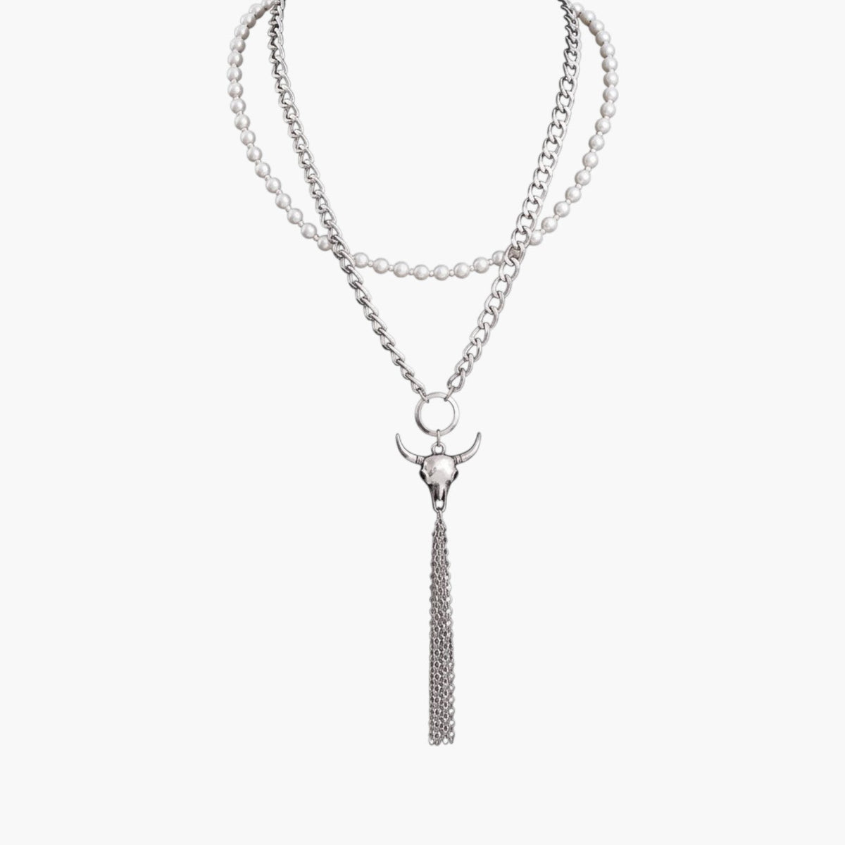 Colar Multicamadas Statement com Pendentes