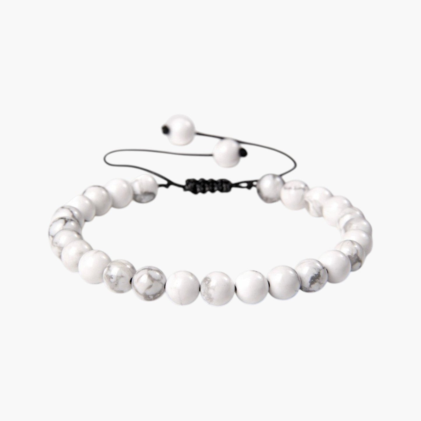 Pulseira Ajustável com Contas de Pedra Natural