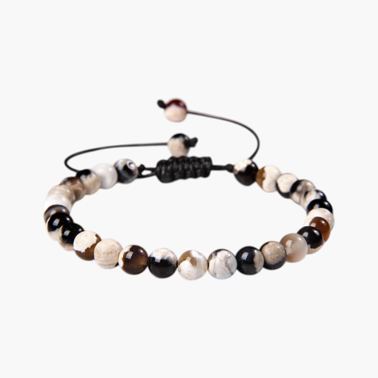 Pulseira Ajustável com Contas de Pedra Natural
