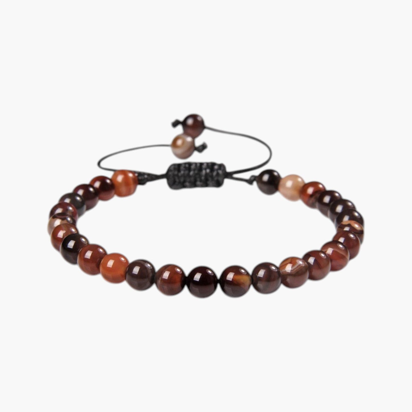 Pulseira Ajustável com Contas de Pedra Natural