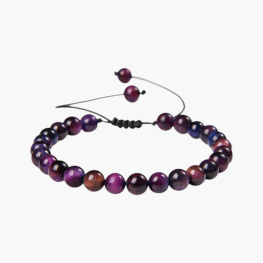 Pulseira Ajustável com Contas de Pedra Natural