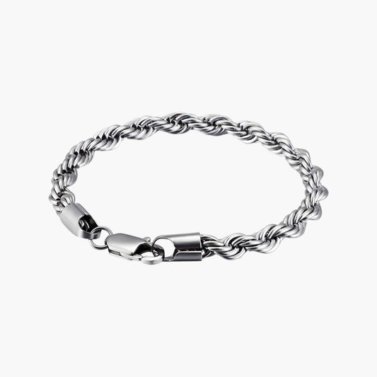 Pulseira Corrente Torcida em Aço Inoxidável 316L