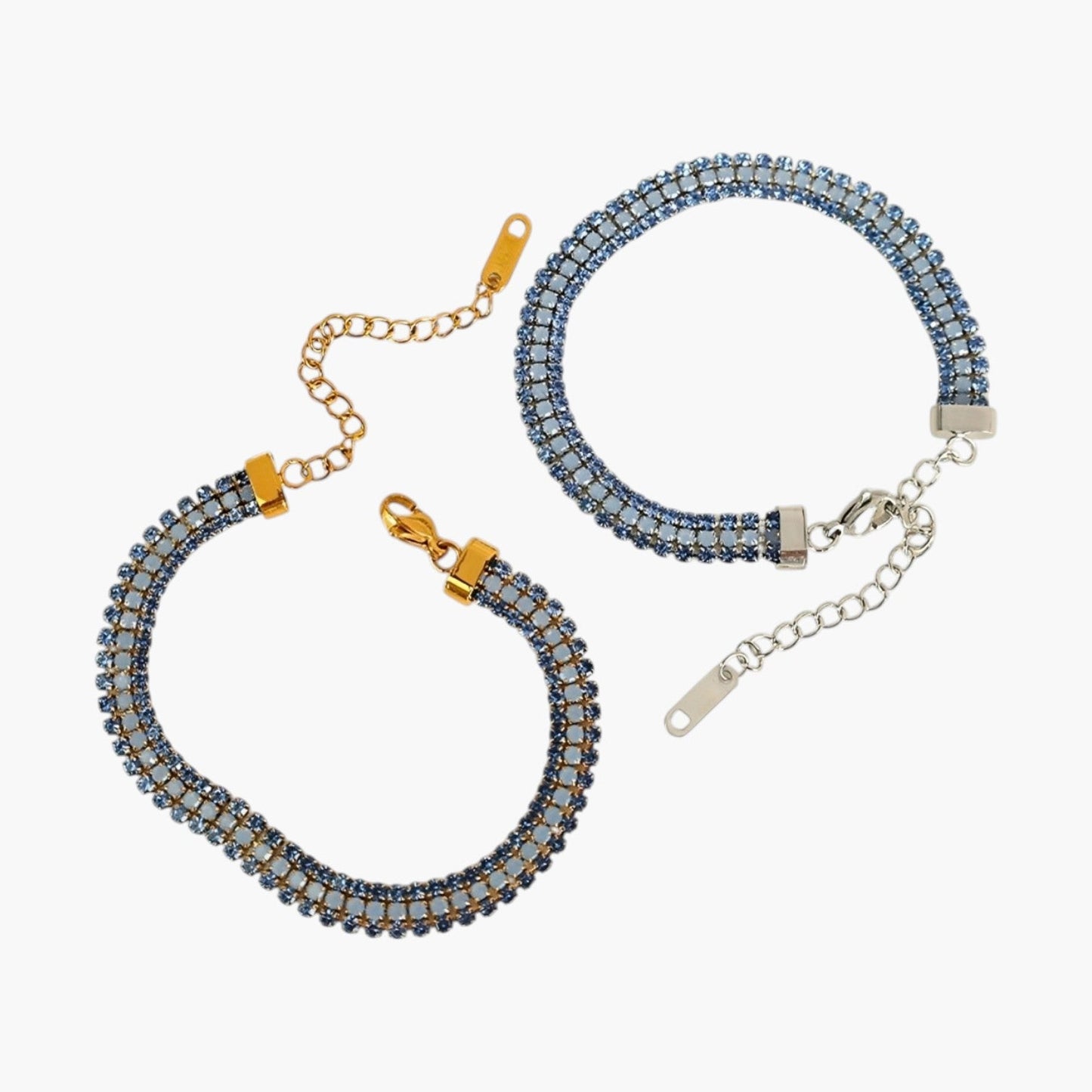 Pulseira Glamour em Aço Inoxidável 316L com Cristais