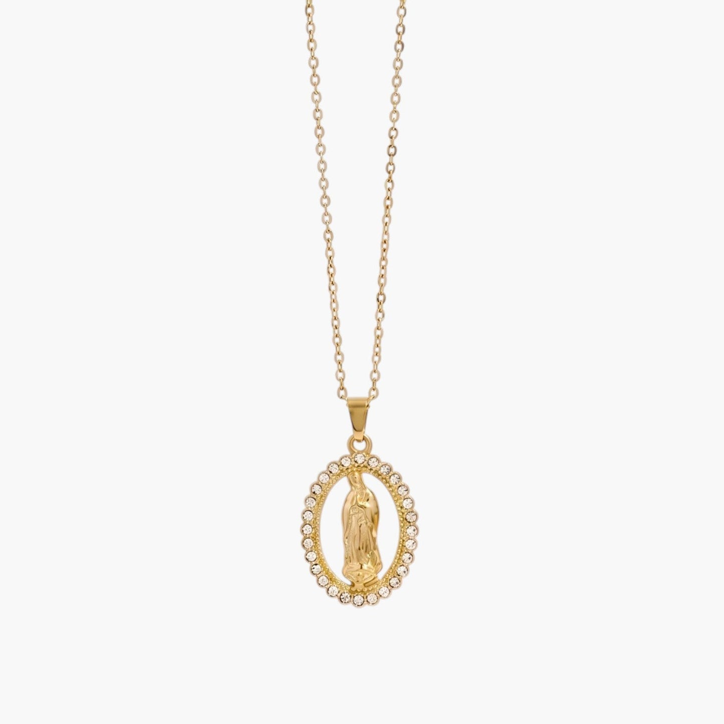 Colar Medalha Nossa Senhora em Aço Inoxidável
