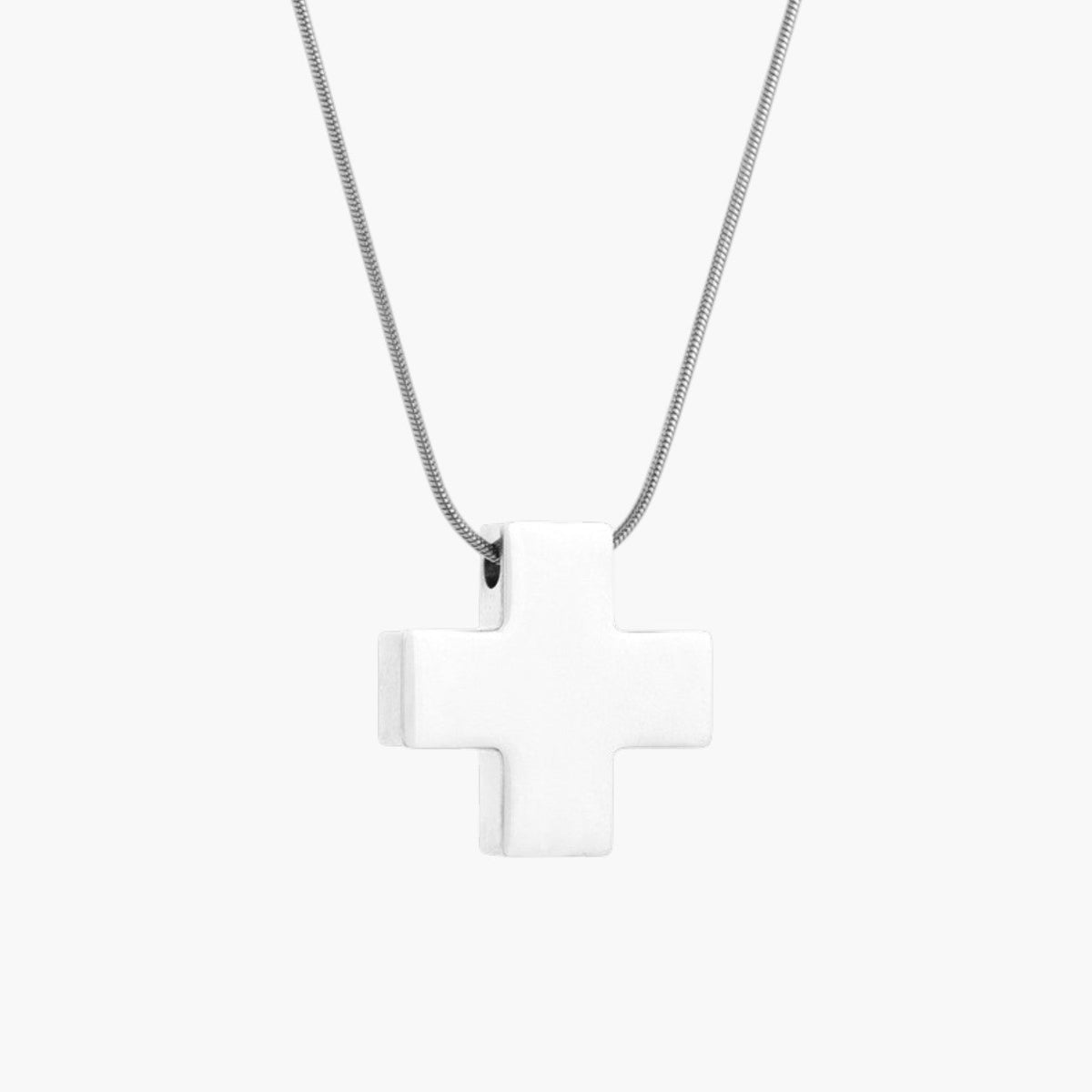 Colar com Cruz Minimalista em Aço Inoxidável