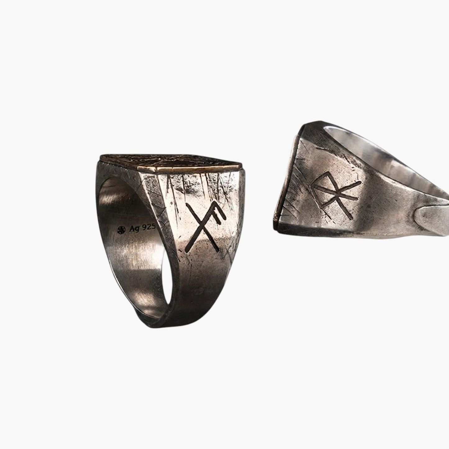 Anel Nórdico Vegvísir em Prata de Lei 925