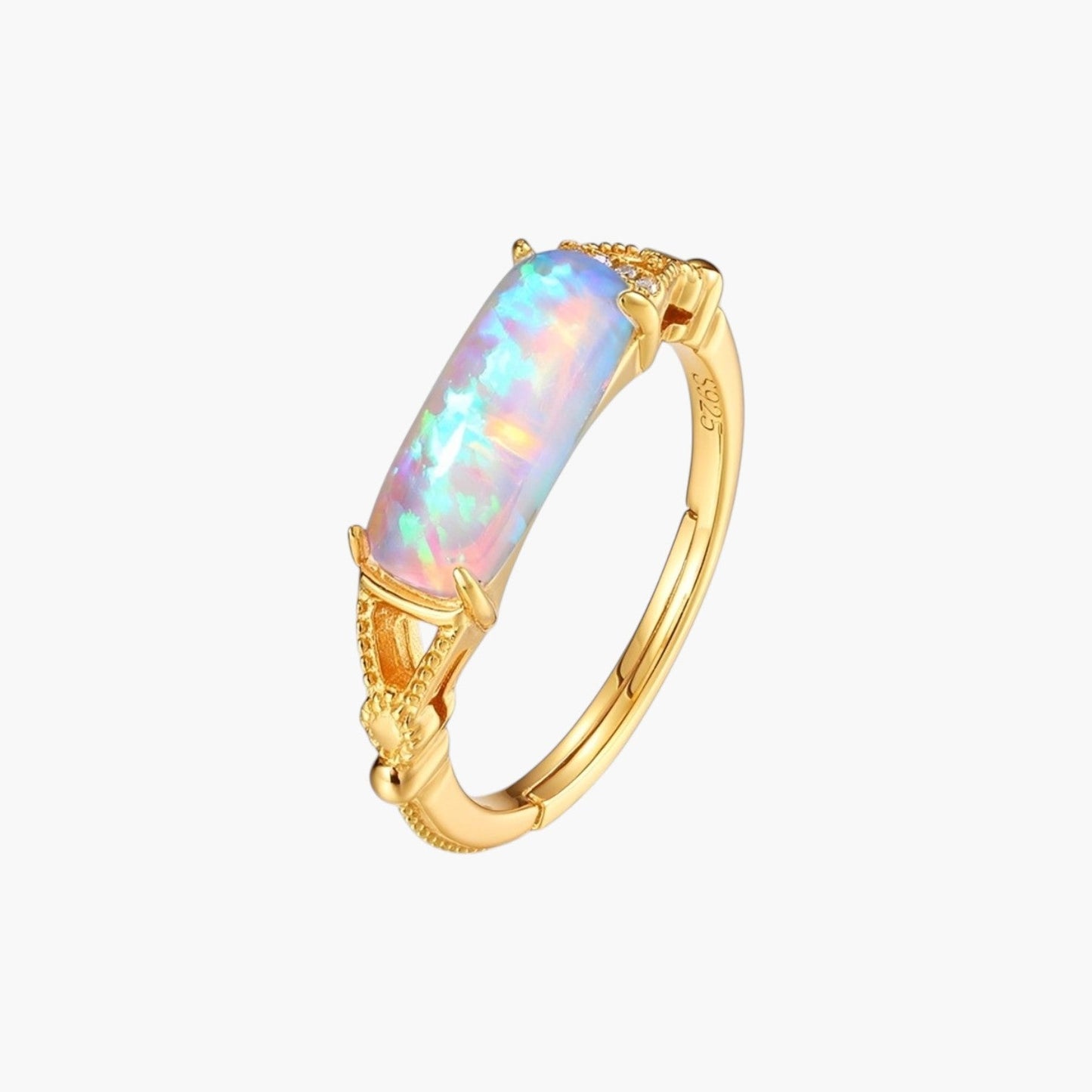 Anel Lumina em Prata de Lei e Opala Iridescente