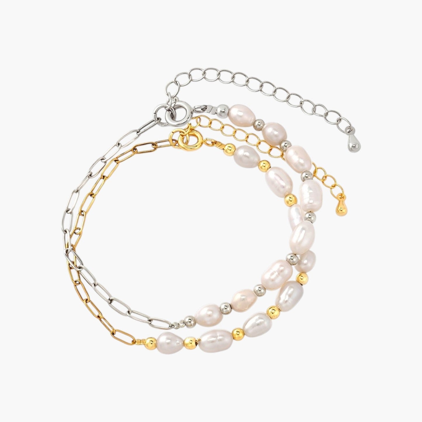 Pulseira com Pérolas em Aço Inoxidável