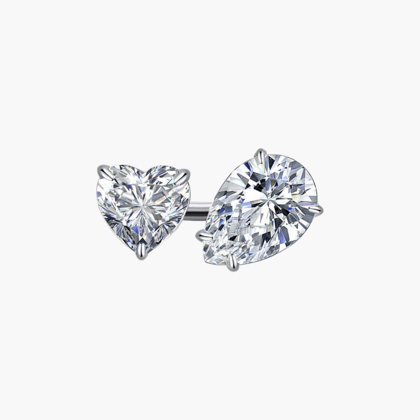Anel Infinity Duo em Prata de Lei 925 com Moissanite