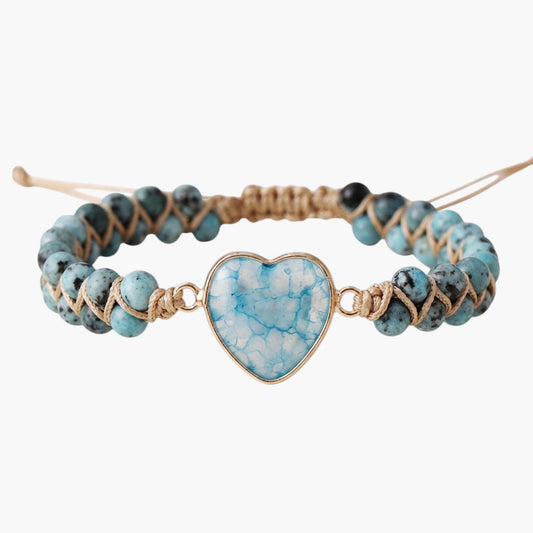 Pulseira Coração em Pedra Natural