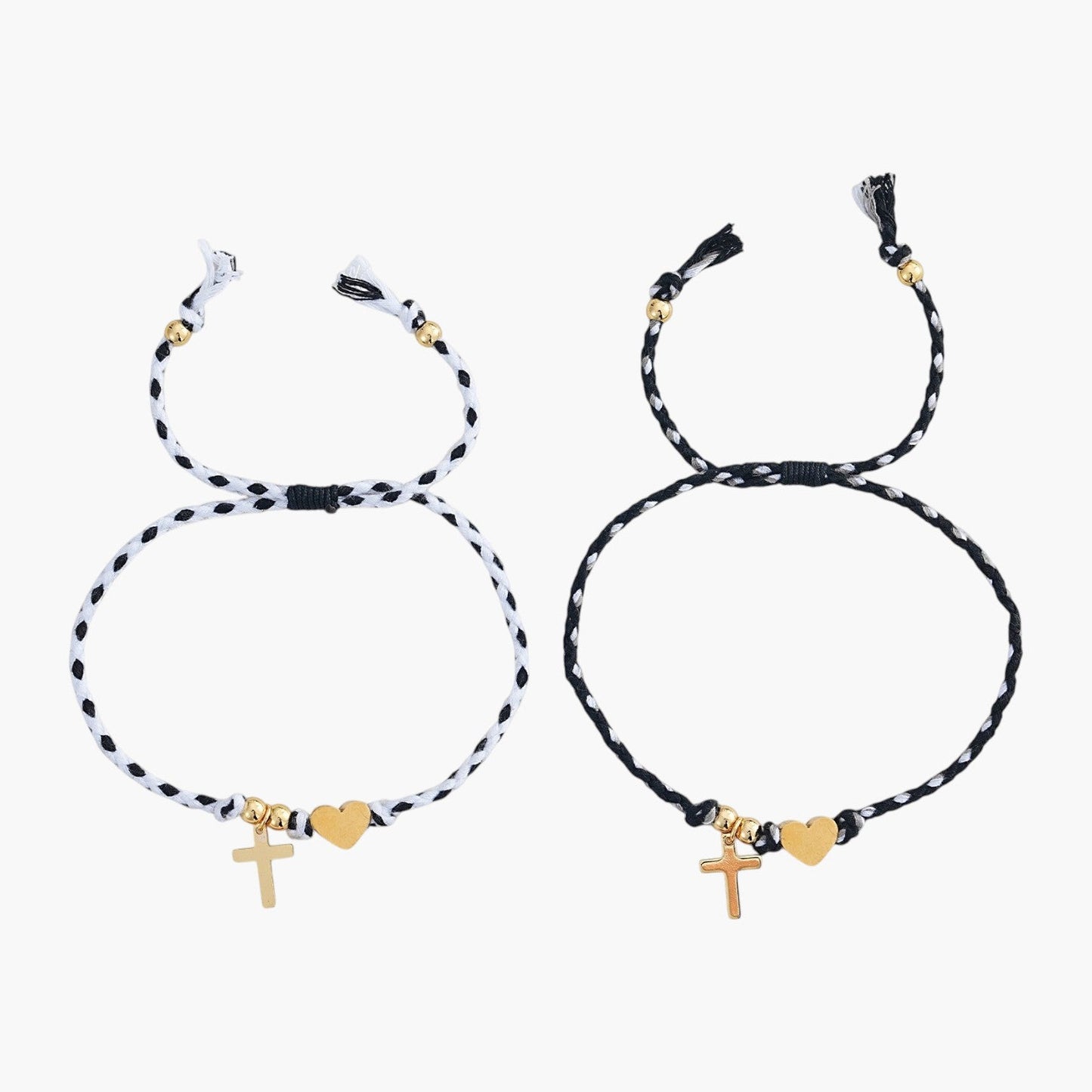 Conjunto de Pulseiras de Corda Entrançada