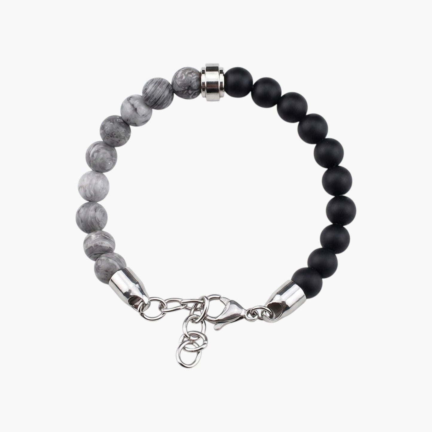 Pulseira em Pedra Natural e Aço Inoxidável