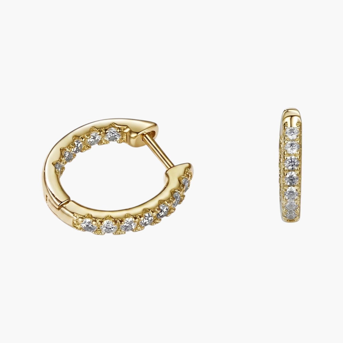 Brincos de Argola em Prata de Lei 925 com Moissanite