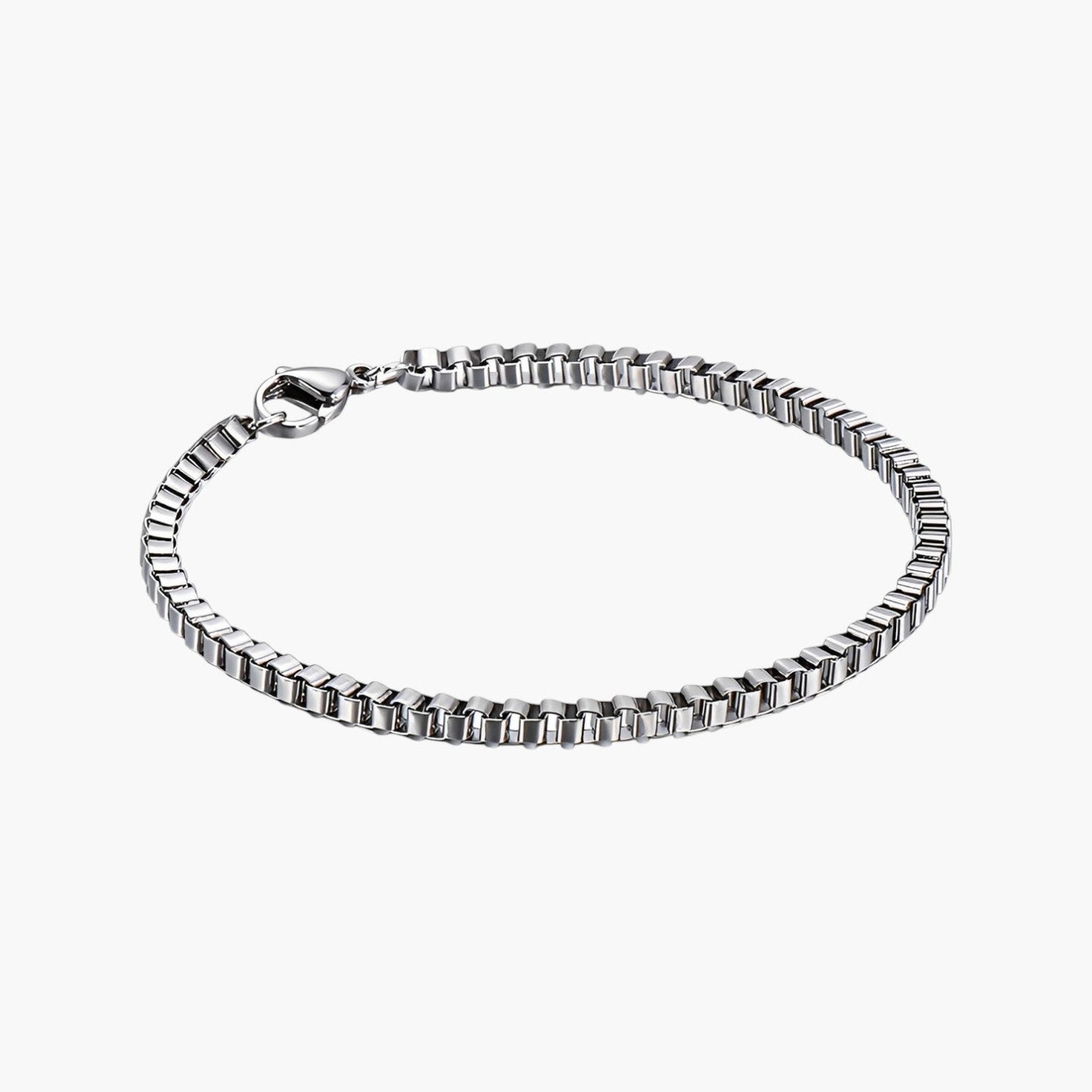 Pulseira Corrente Box em Aço Inoxidável 316L
